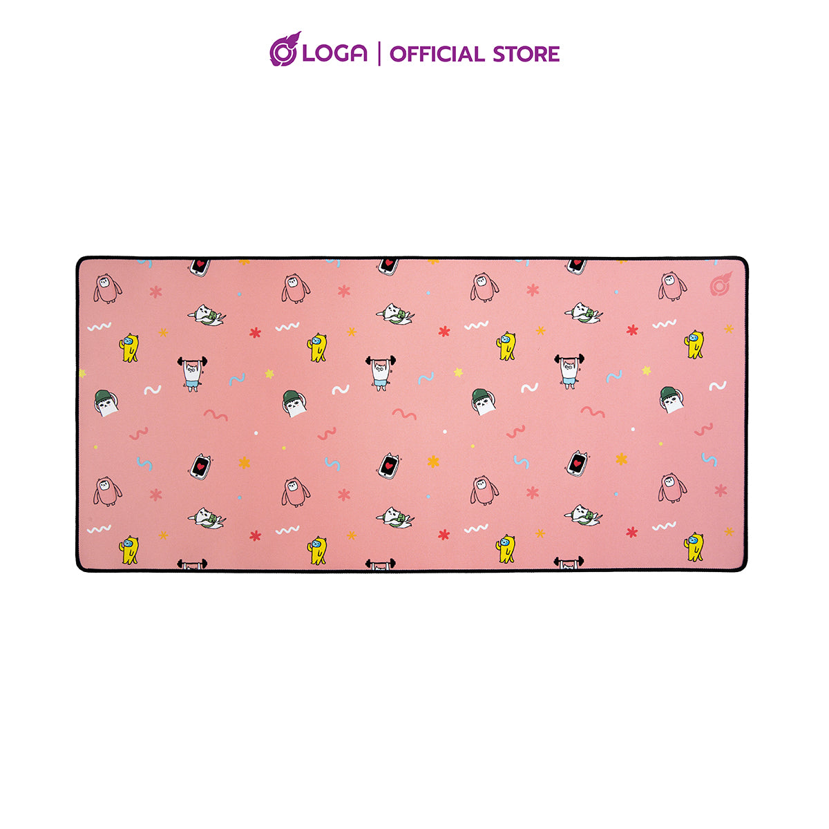 LOGA LOG series : Mousepad for desk setup - Beta the cat : Pink