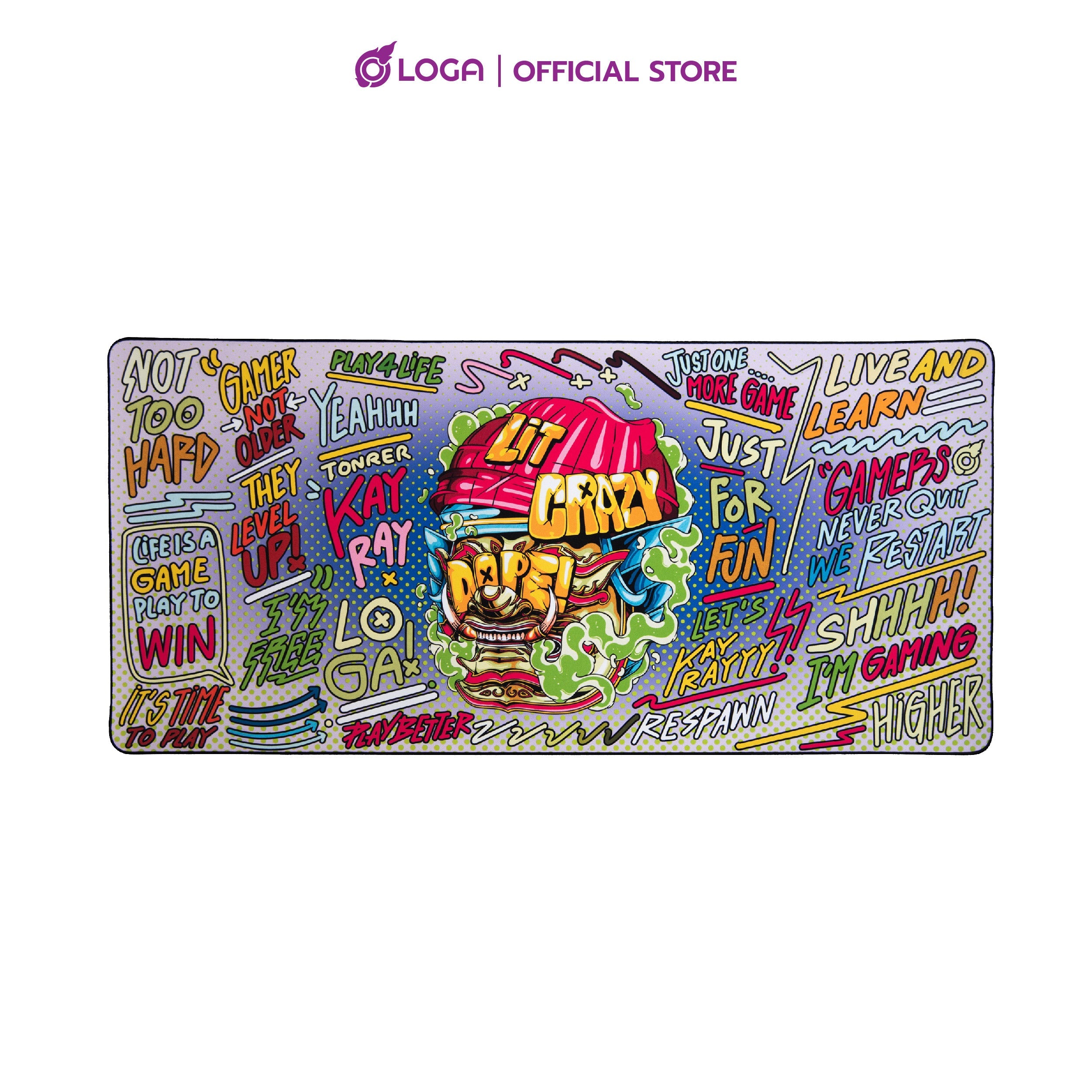 LOGA LOG series : Mousepad for desk setup - Beta the cat : Pink