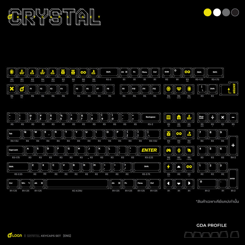 LOGA Crystal series : 132 keys clear keycap set