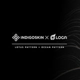 Keycaps with Hidden Masterpiece :  INDIGOSKIN x LOGA : Lotus - Ocean Pattern Keycap