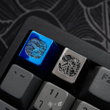 Keycaps with Hidden Masterpiece :  INDIGOSKIN x LOGA : Lotus - Ocean Pattern Keycap