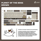 LOGA PBT DYESUB KEYCAP FULL SET CHERRY PROFILE : PLANET OF THE DOGS [Pastel / Brown]