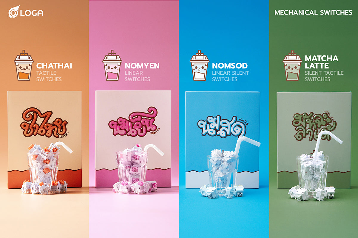 LOGA  MECHANICAL KEYBOARD SWITCHES : NOMYEN / CHATHAI / NOMSOD / MATCHA (35 pcs / box ) - NomYen (Linear)